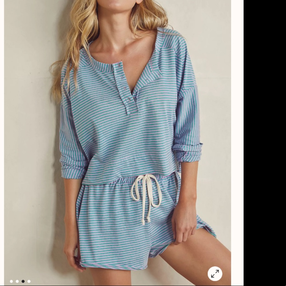 Free people Seeing Stripes Short Set